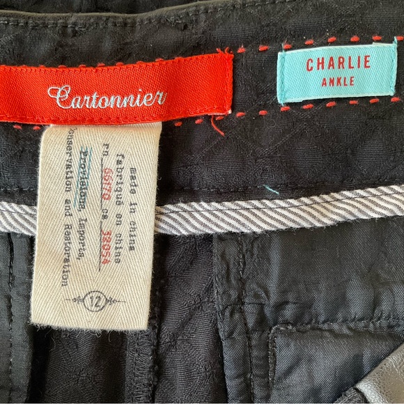 Cartonnier for Anthropologie Charlie Ankle Pants Black Size 12 - Picture 7 of 8